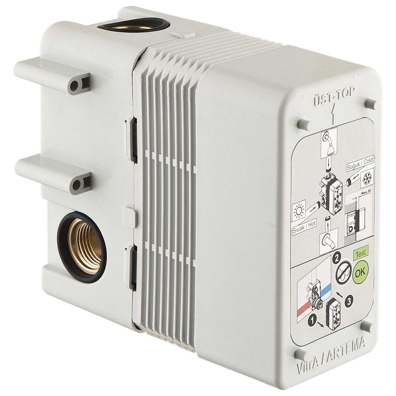 Душевой комплект встраиваемый с верхним душем и лейкой хром Vitra Origin A49266EXP - изображение 2