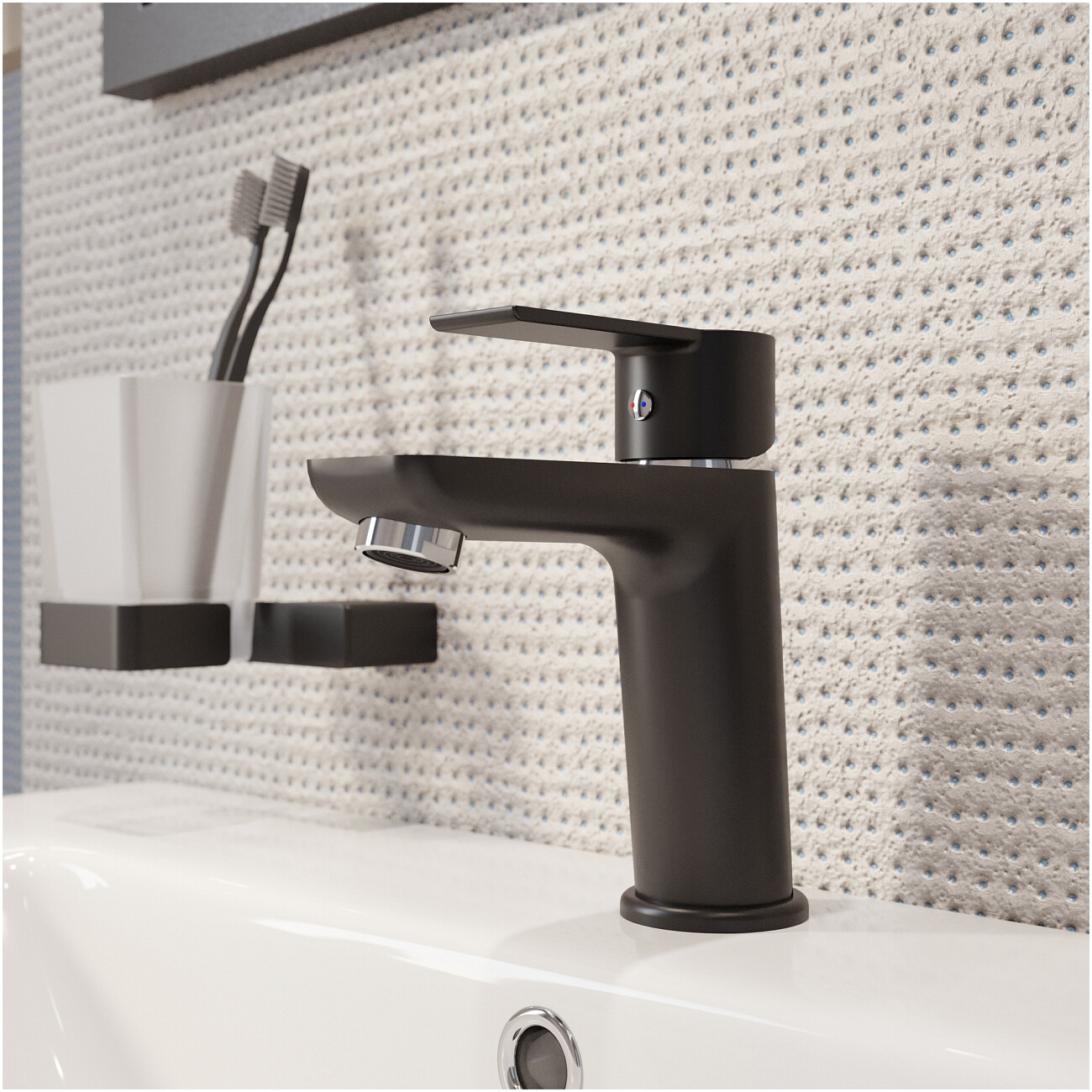 Смеситель для раковины однорычажный черный Stworki "Хельсинки" HFHS02130 - изображение 7