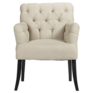 Кресло мягкое с каретной стяжкой белое Castro Armchair