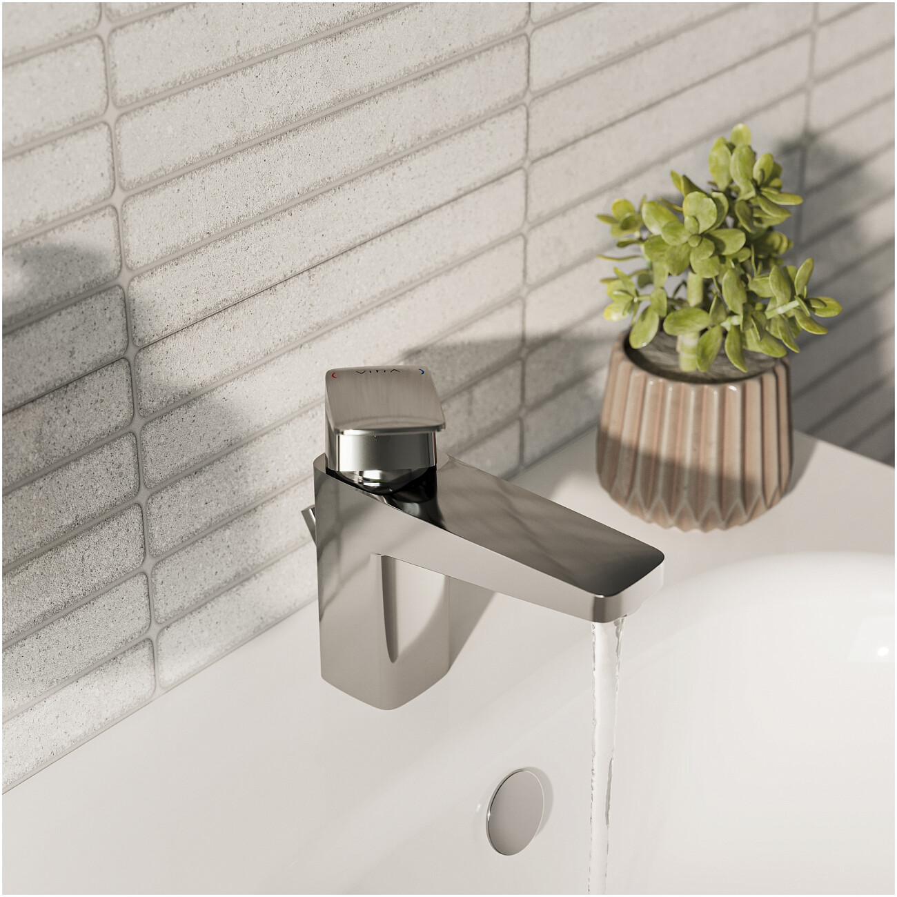 Смеситель для раковины однорычажный хром Vitra Root Square A42731EXP - изображение 2