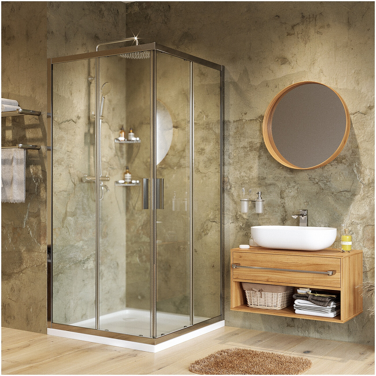 Душевой уголок квадратный 90х90 см хром Wasserkraft Lippe 45S03 - изображение 2