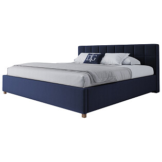Кровать большая 200х200 Wales синяя