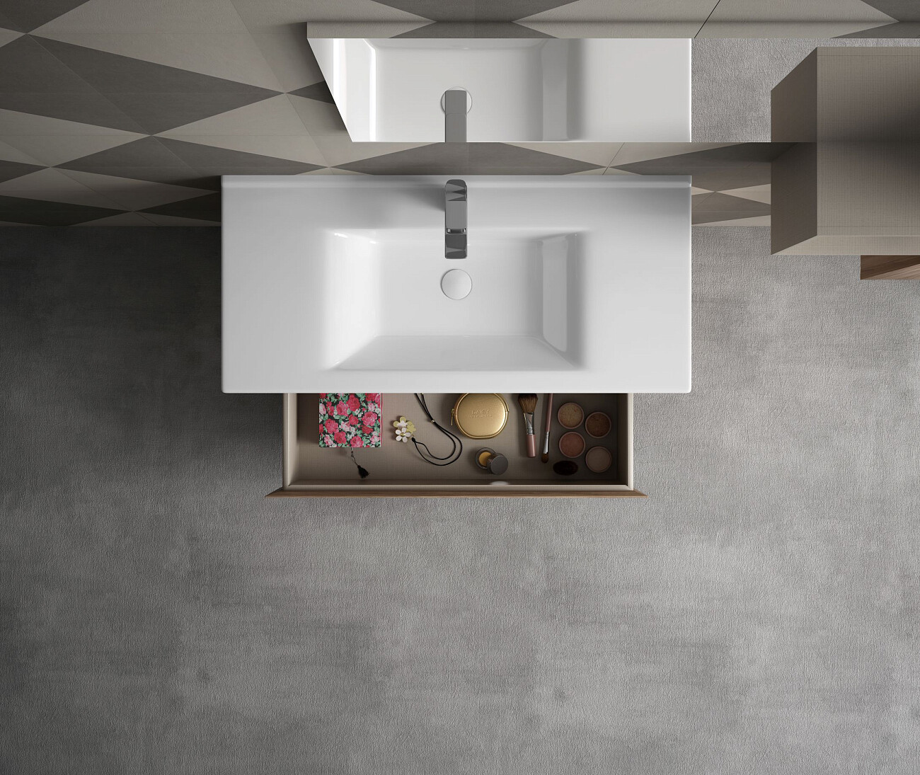 Раковина накладная керамическая прямоугольная 46х100 см белая Stworki "Брамминг" 9100-KL - изображение 4