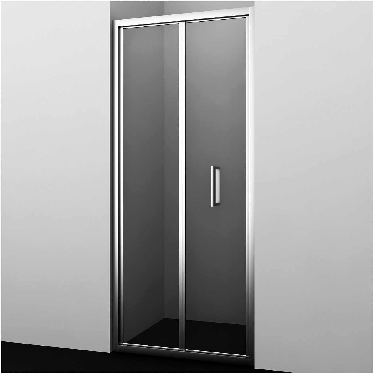 Душевая дверь складная 90х200 см прозрачная, хром Wasserkraft Weser 78F04 - изображение 3