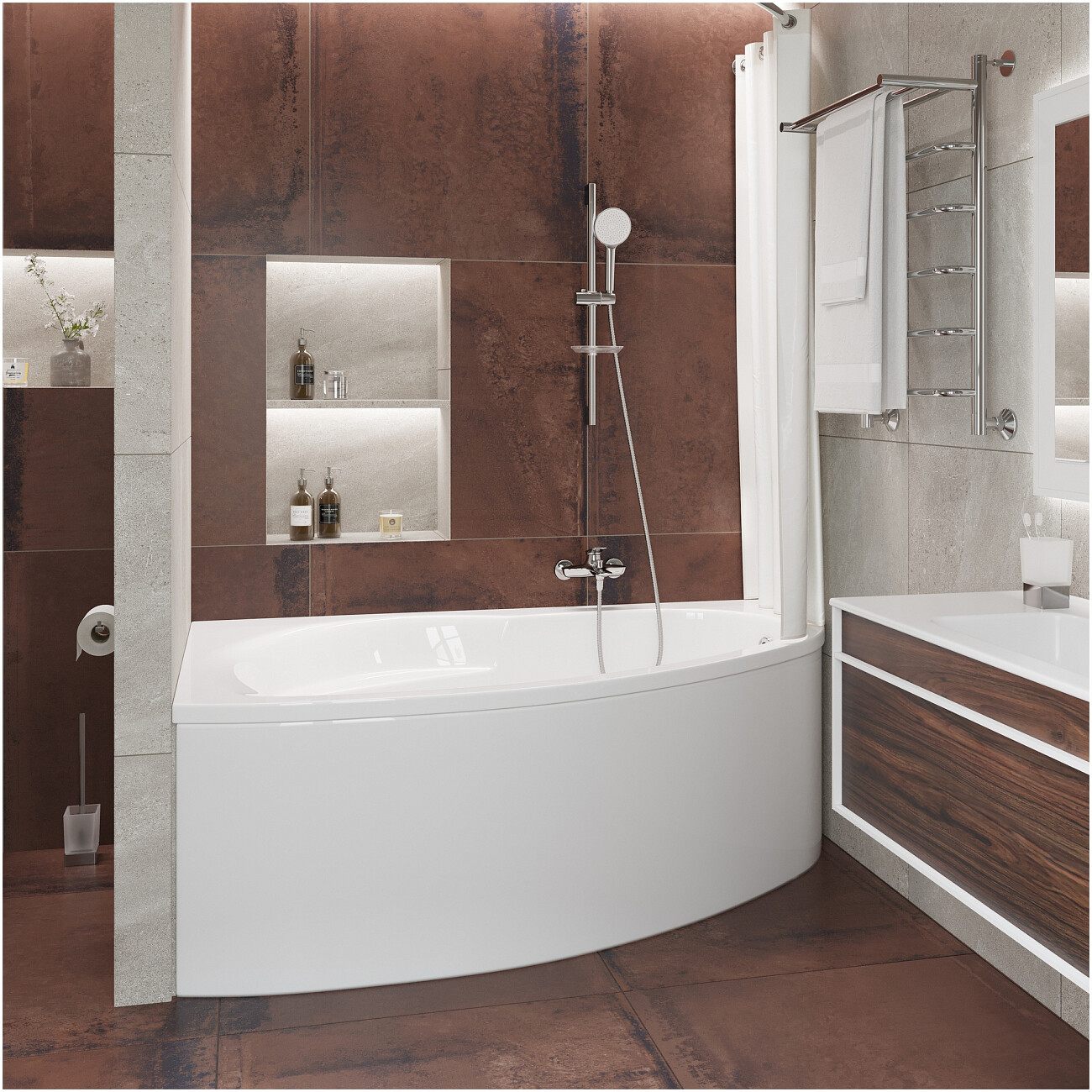 Смеситель для ванны с душем настенный хром Stworki "Молде" S23100CR - изображение 6