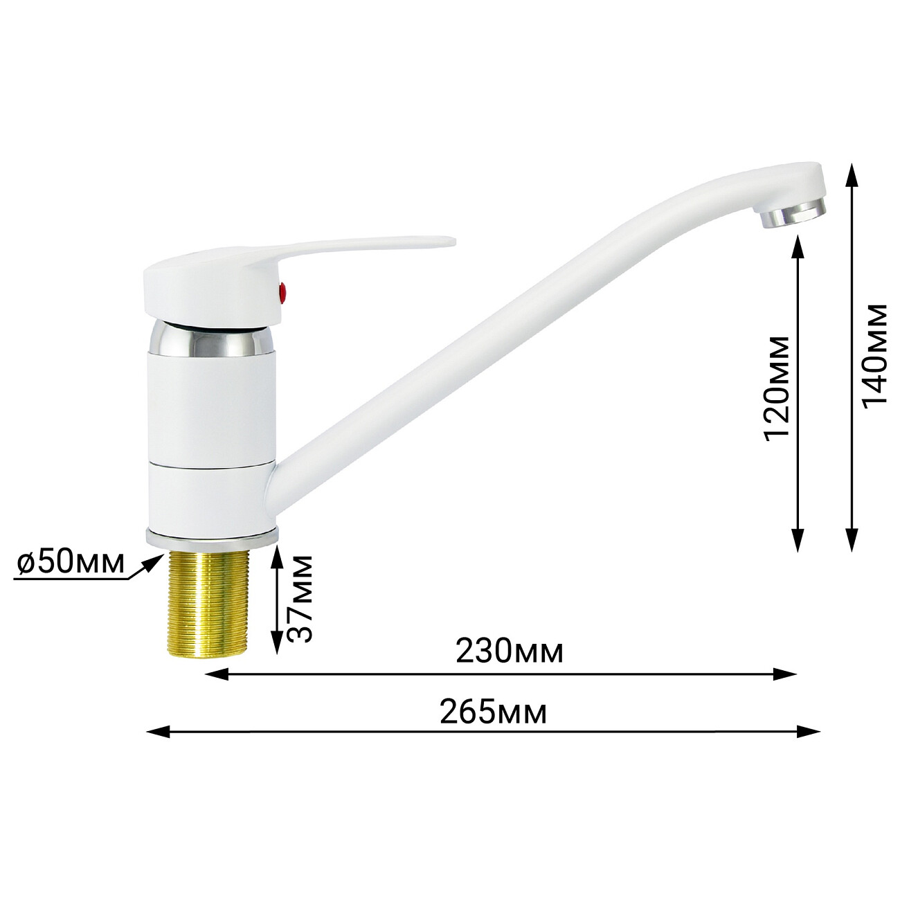 Смеситель для кухни однорычажный белый Juguni Luxe Capella 0402.446 - изображение 5