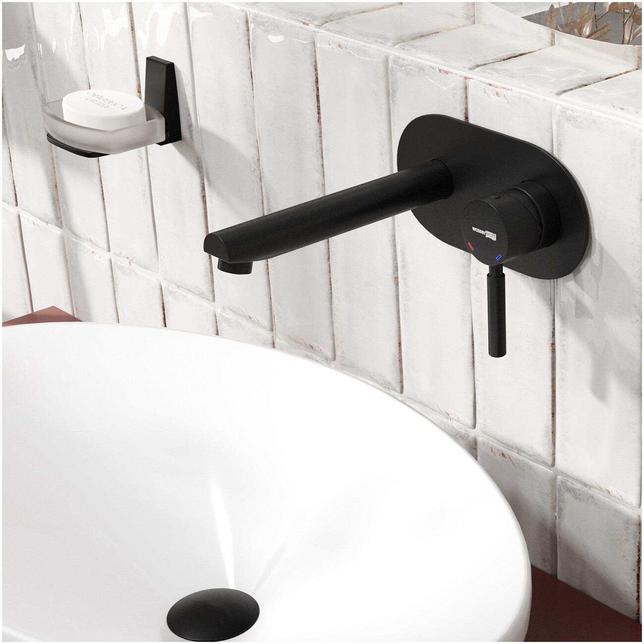 Смеситель для раковины встраиваемый из латуни черный Wasserkraft 3330 - изображение 2