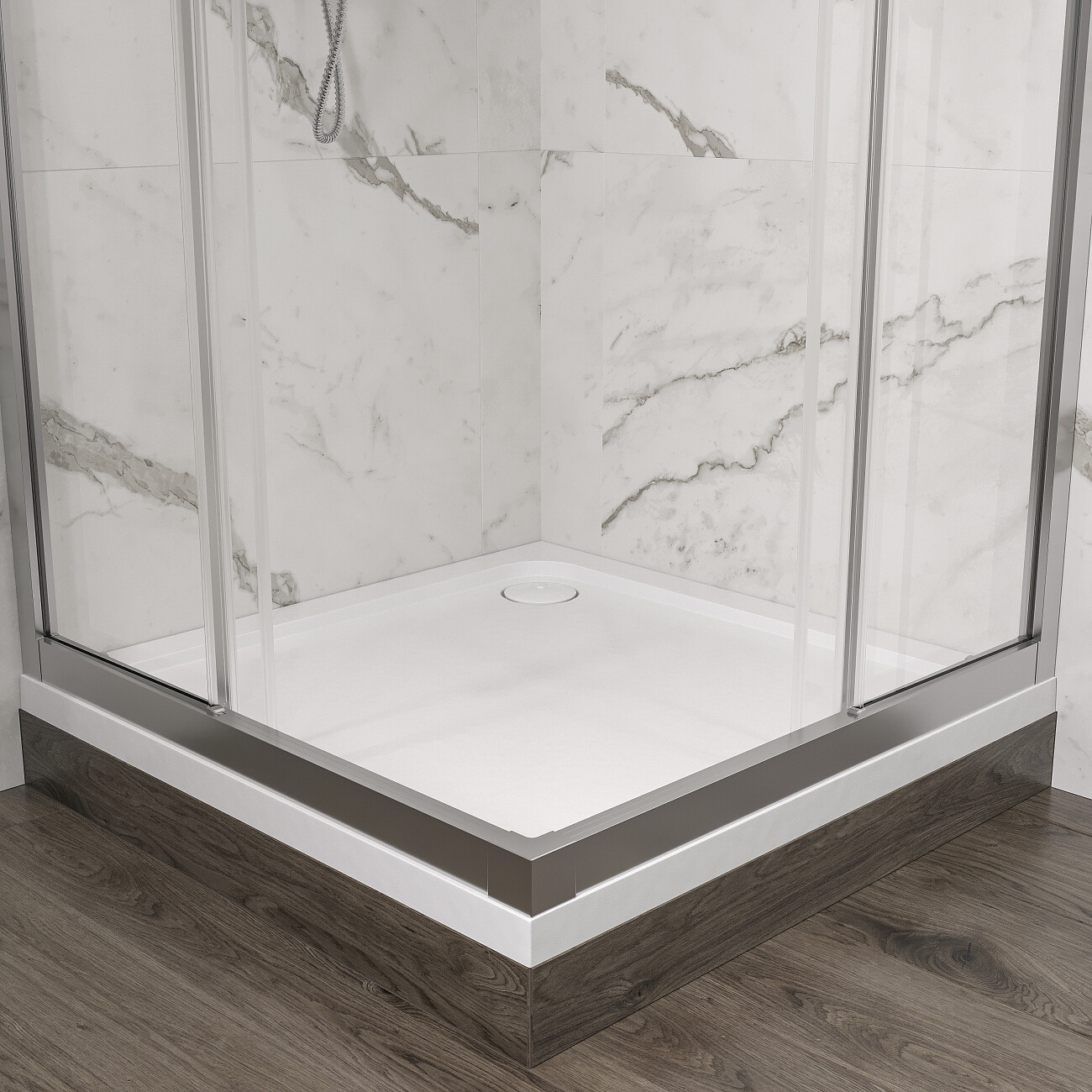 Поддон для душа акриловый с сифоном 90x90 см белый Stworki "Дублин" DBП0050 - изображение 7