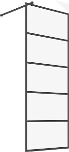 Душевая перегородка 80х220 см прозрачная, черный матовый Stworki &quot;Кронборг&quot; Loft-GW
