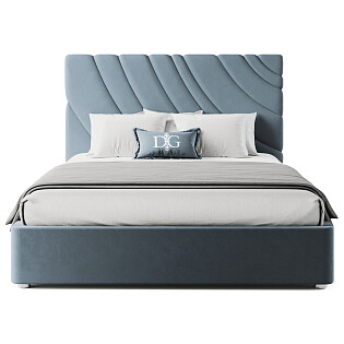 Кровать двуспальная 180х200 серо-голубая Celine