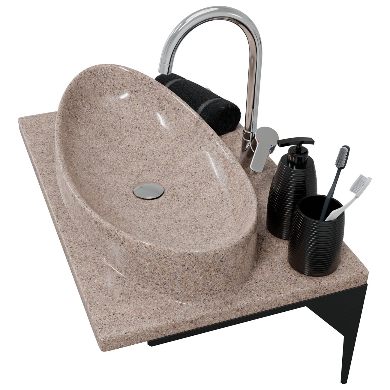 Раковина мебельная 45х70 см речной песок "Вега" 900142 - изображение 8