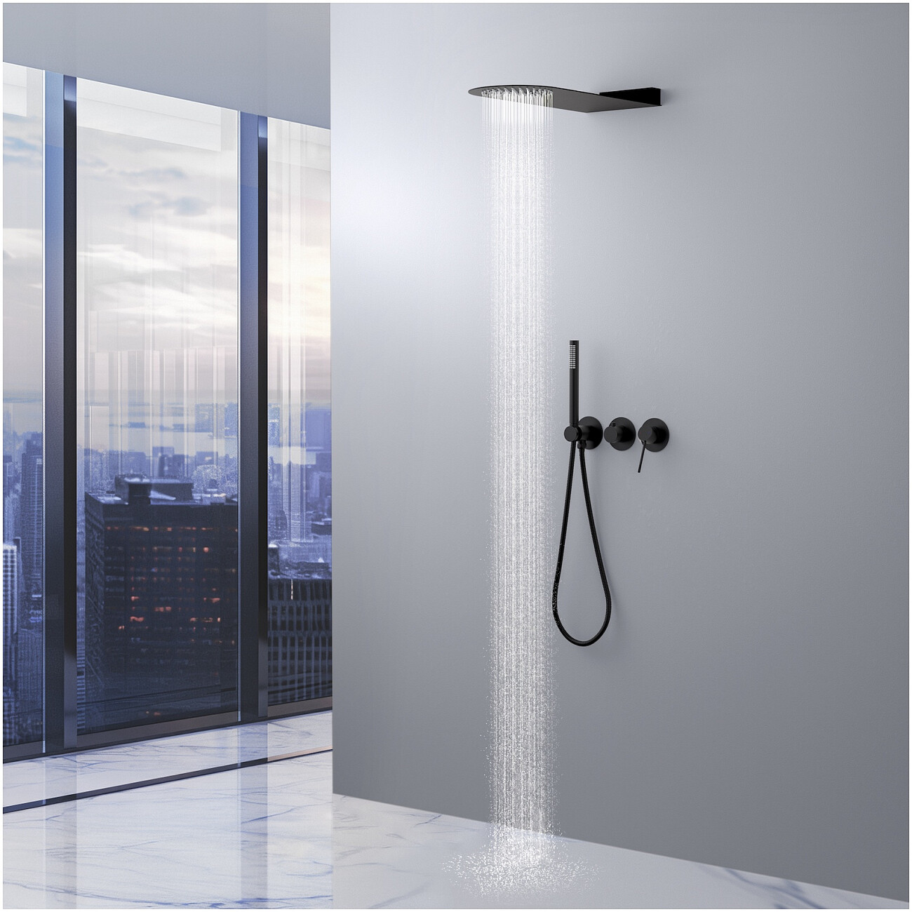 Душевой комплект встраиваемый с верхним душем черный Timo Saona SX-2340-03SM - изображение 3