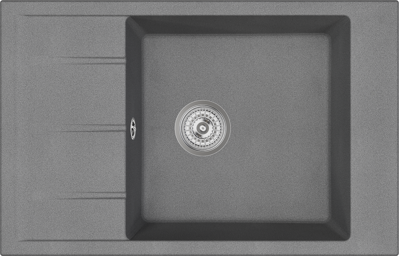 Мойка кухонная 78х50 см антрацит Domaci "Солерно" EMQ-1780.Q со смесителем EC-3003 и дозатором 401 - изображение 4