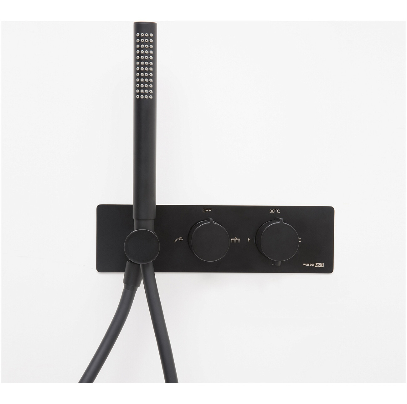 Душевой комплект встраиваемый с ручной лейкой черный Wasserkraft Elbe 7488 Thermo - изображение 5