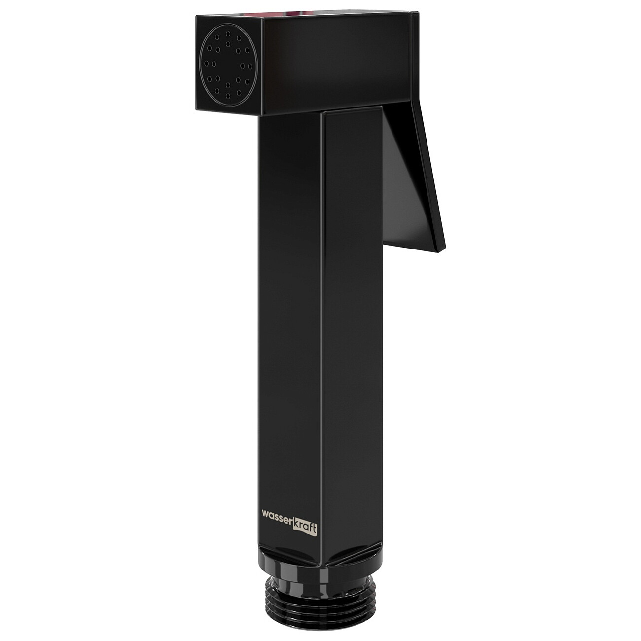 Лейка для гигиенического душа квадратная с настенным держателем черная Wasserkraft A214 - изображение 2