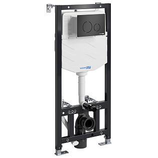 Инсталляция для подвесного унитаза с кнопкой смыва черная Aller 10TLT.010.ME.MB02