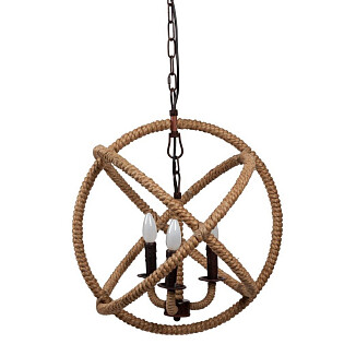 Люстра Foucault's Orb Rustic Iron бежевая, коричневая