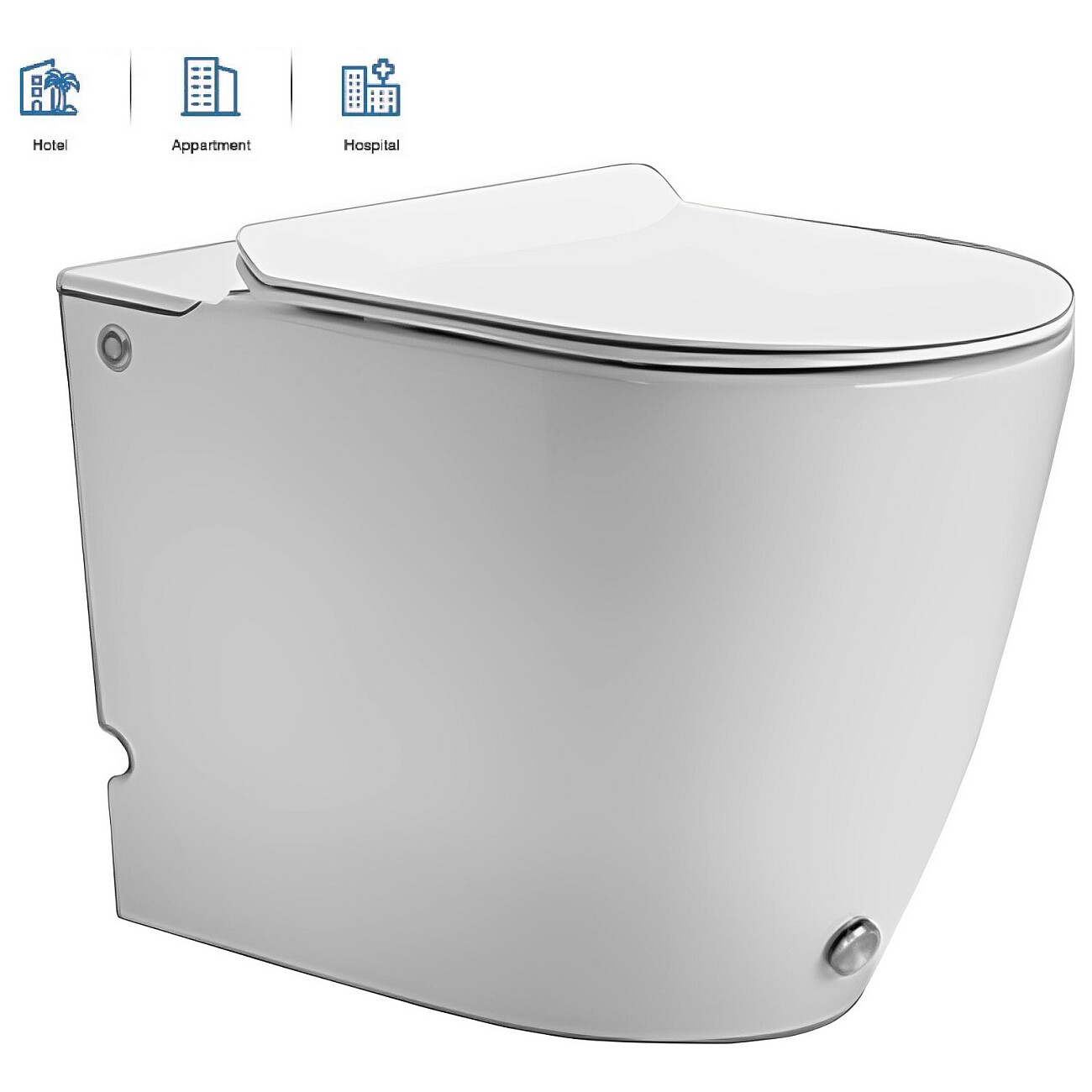 Унитаз приставной безободковый с импульсным смывом белый Cerutti SPA Barbaria Pulse CT7264 - изображение 3