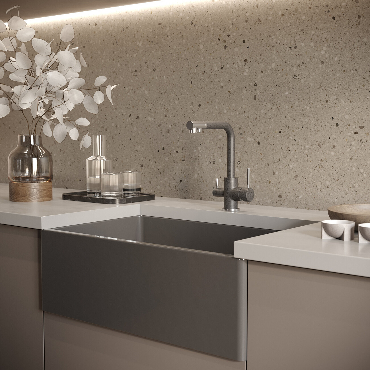 Смеситель для кухни антрацит Domaci "Солерно" DC-3003 - изображение 3