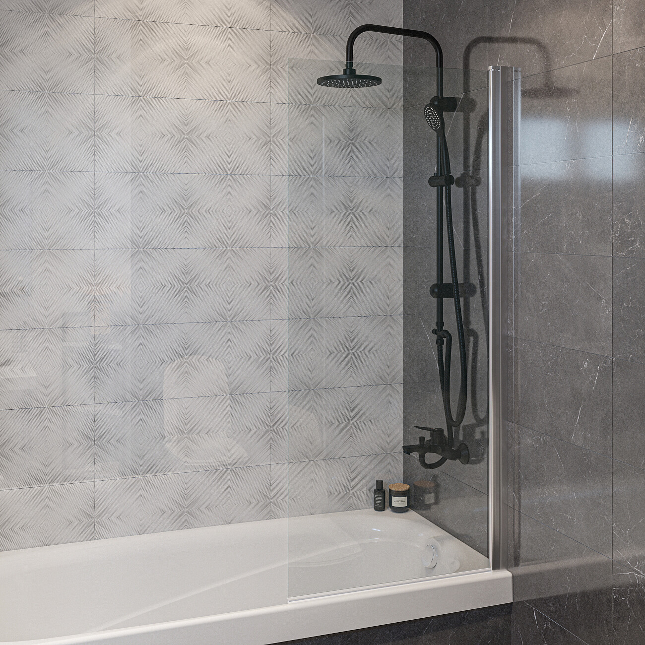 Штора на ванну распашная 70х150 см прозрачная, хром Diwo "Коломна" 4GW006 - изображение 2