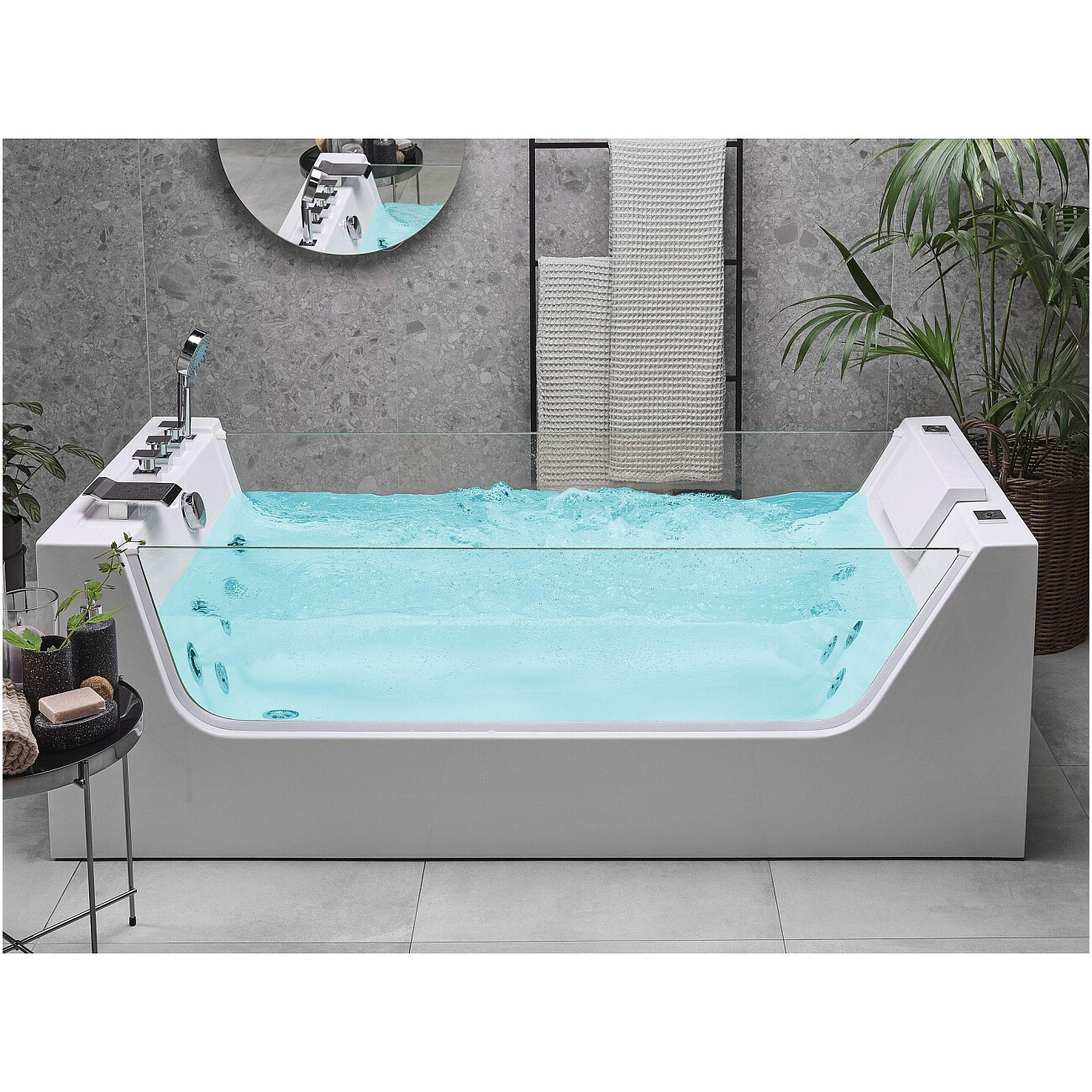 Ванна акриловая прямоугольная с гидромассажем 80х180 см белая Cerutti SPA C-453A - изображение 3