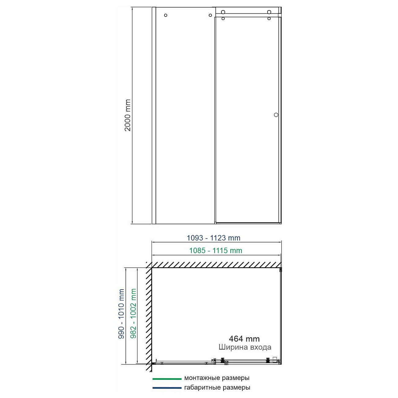 Душевой уголок прямоугольный 110х100 см хром Wasserkraft Vils 56R16 - изображение 15
