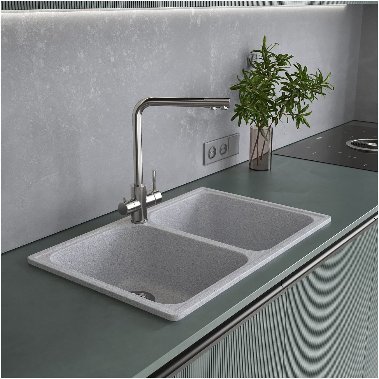 Мойка кухонная серая Domaci "Болонья" М-260-005 - изображение 8