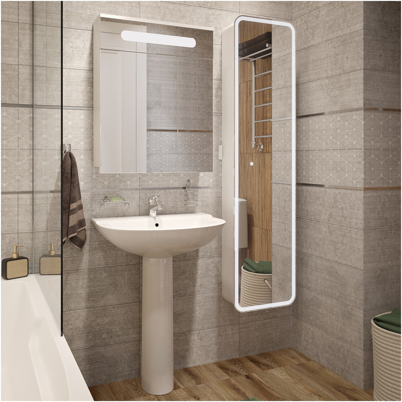 Раковина фаянсовая 63 см с пьедесталом белая Diwo "Муром" 0114 - изображение 3