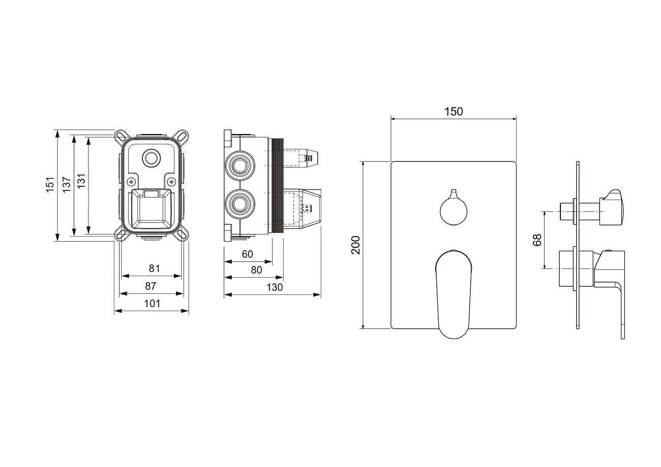 Смеситель для ванны встраиваемый шлифованное золото Aquatek "Оберон" AQ1247BG - изображение 2