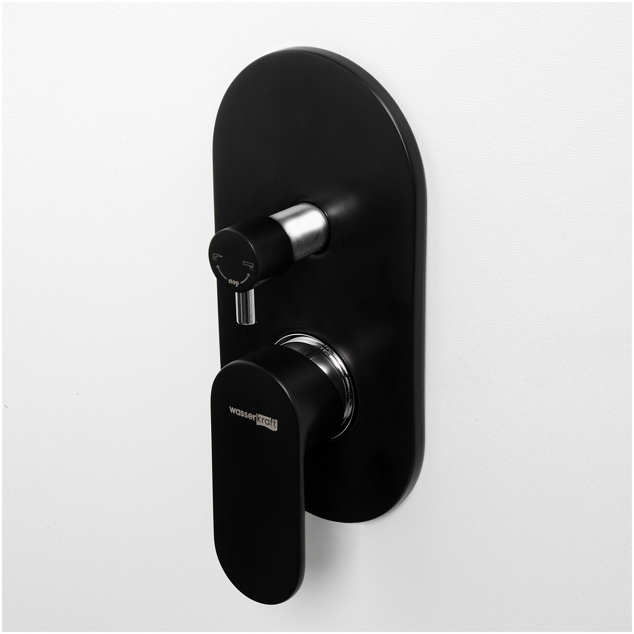 Смеситель для ванны и душа встраиваемый из латуни черный Wasserkraft 7441 - изображение 2