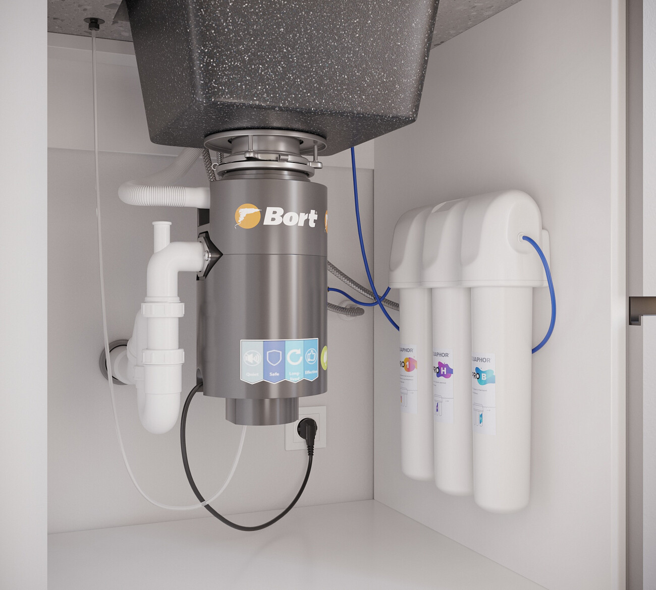 Мойка кухонная черная Domaci "Бьелла" DMC-42-308 - изображение 10