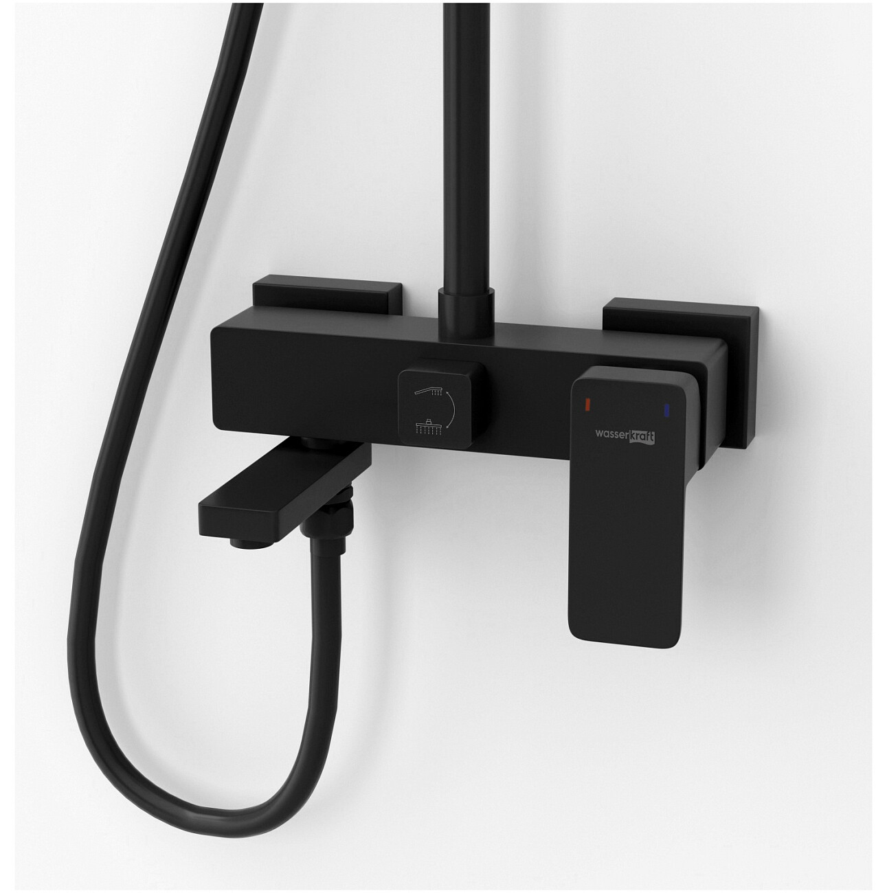 Душевая система со смесителем из латуни черная Wasserkraft A27701 - изображение 9