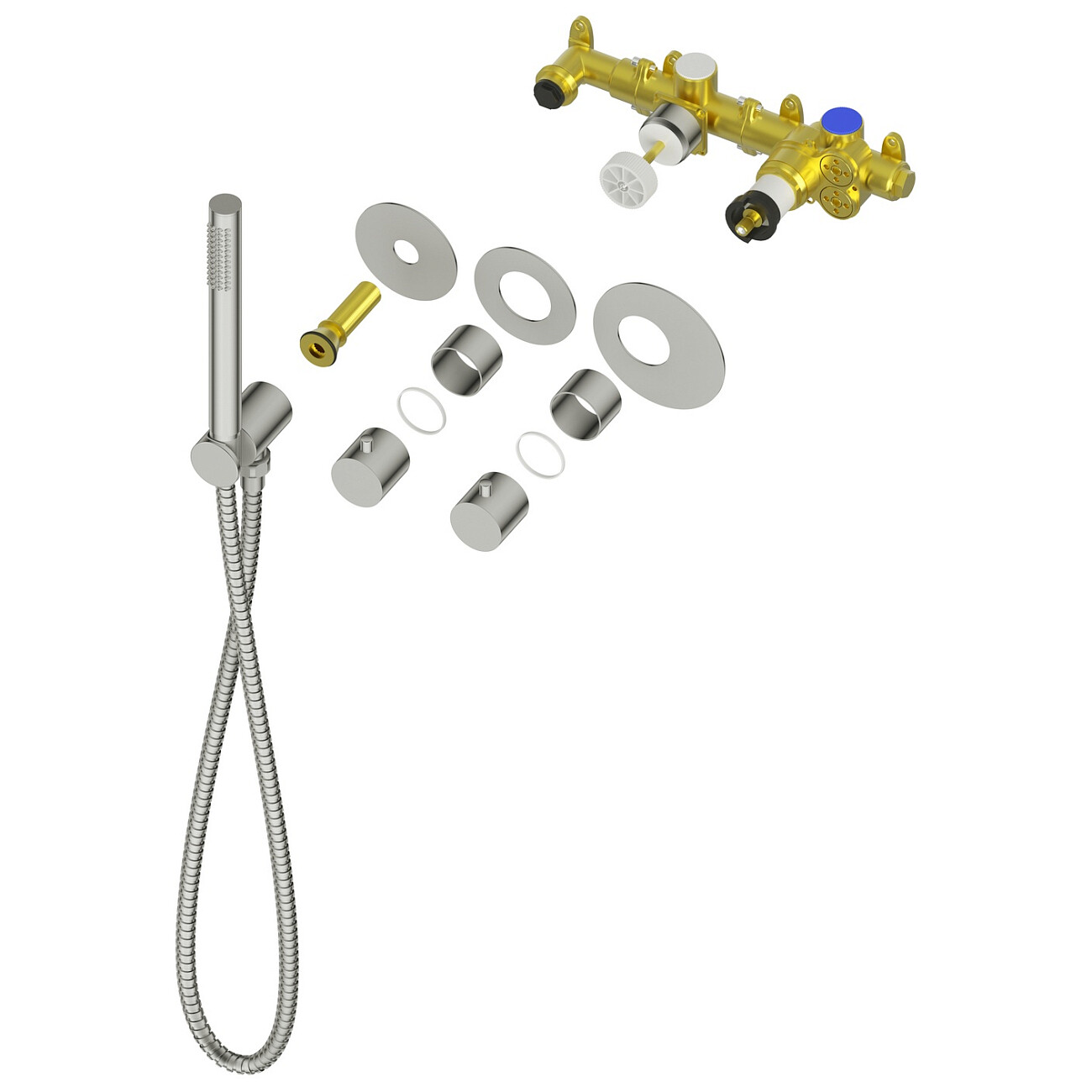 Душевой комплект встроенный с верхним душем и термостатом черный Timo Saona SX-2359-03SM - изображение 4