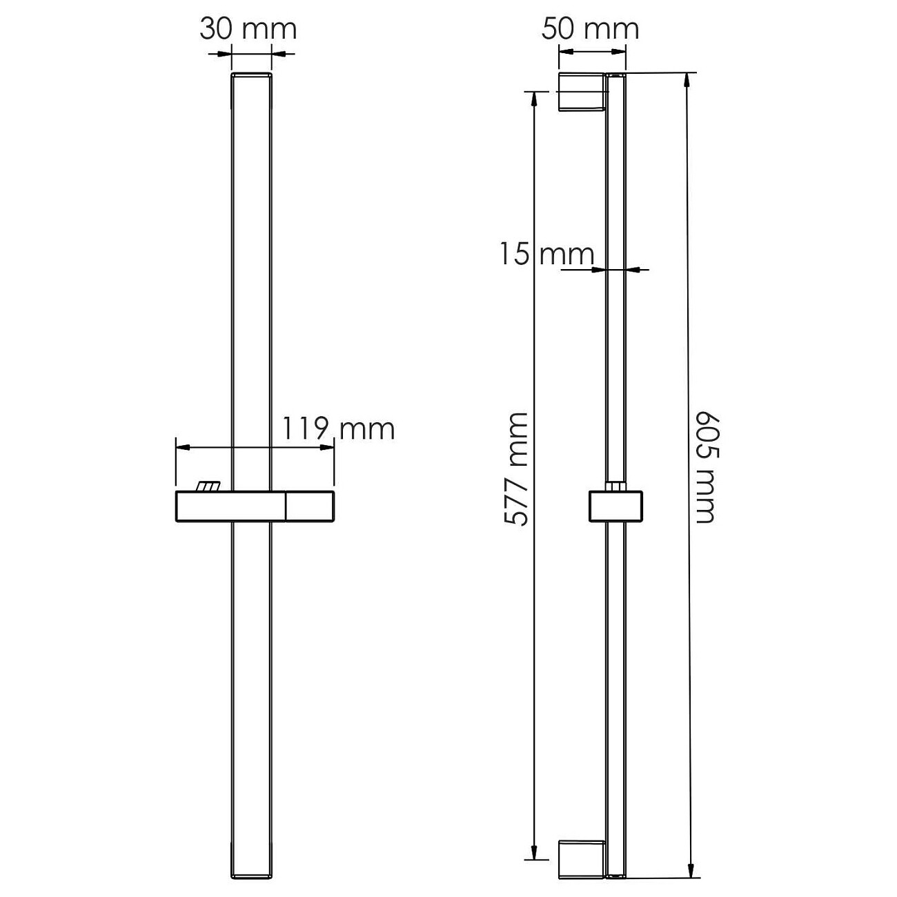 Душевая стойка металлическая 58 см никель Wasserkraft A318 - изображение 3
