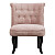 Кресло мягкое с деревянными ножками розово-серое Dawson