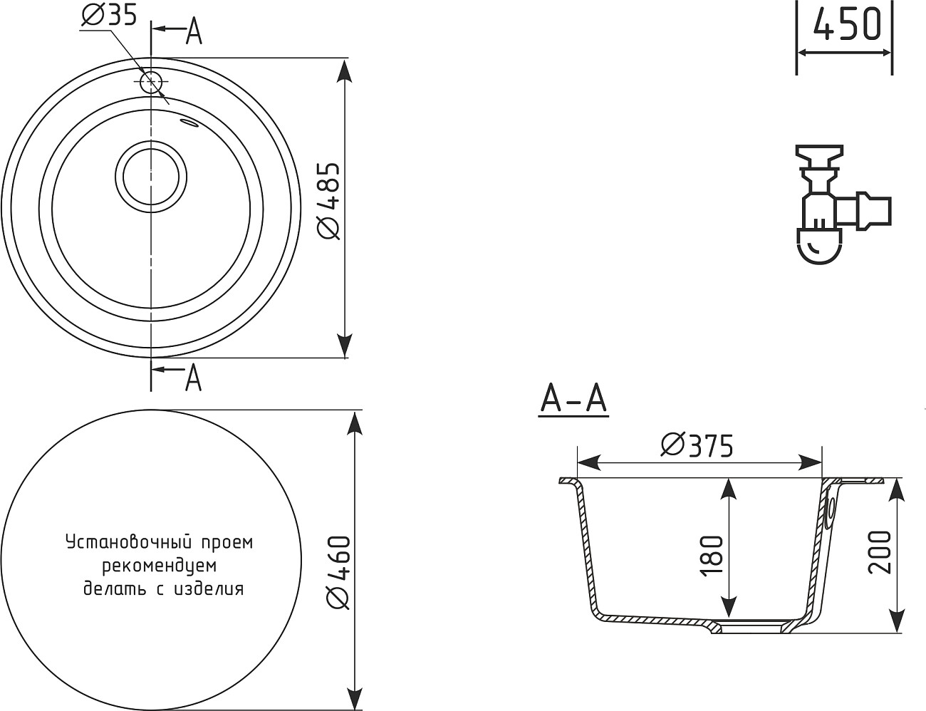 Мойка кухонная лен Domaci "Солерно" DN 485-02 - изображение 2