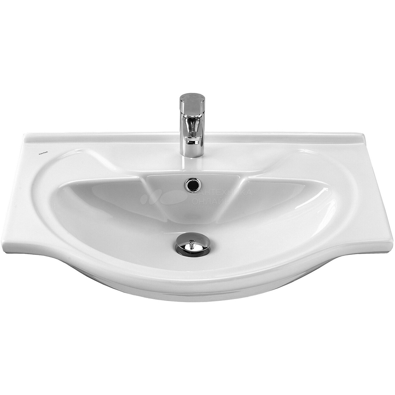 Раковина накладная фарфоровая прямоугольная 47х60 см белая Santek "Байкал" 1.WH10.9.652 - изображение 2