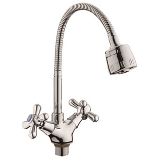 Смеситель для кухни с гибким изливом хром D-Lin D153819-T