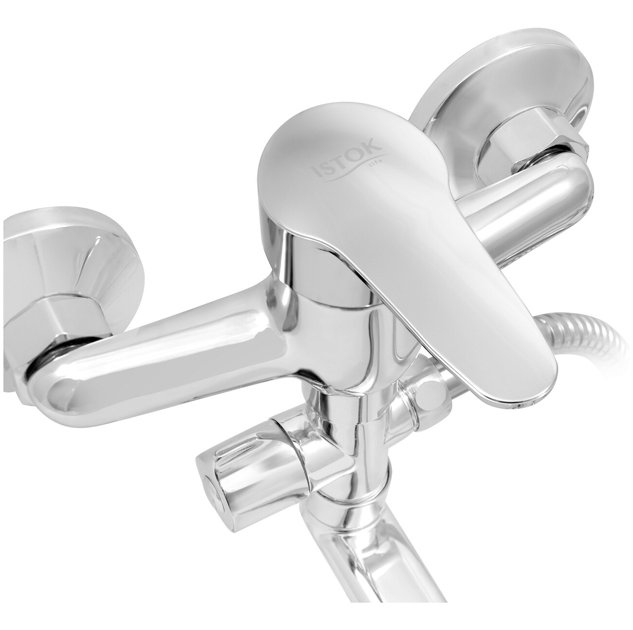 Смеситель универсальный латунный однорычажный с поворотным L-изливом хром Istok life Luxe 0402.772 - изображение 10