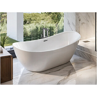 Ванна акриловая овальная 74х170 см белая Cerutti SPA NEMI170II CT10506