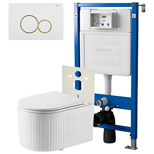 Унитаз &quot;Деметра&quot; PN41121 с инсталляцией &quot;Элемент&quot; PN45120 и кнопкой смыва &quot;Виктория&quot; PN44061WG