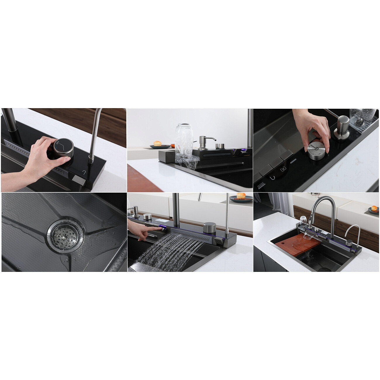 Мойка кухонная многофункциональная серая Gloria II Nano Black Ceruttispa CT10356 - изображение 22