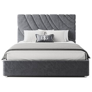 Кровать двуспальная 160х200 серая Celine