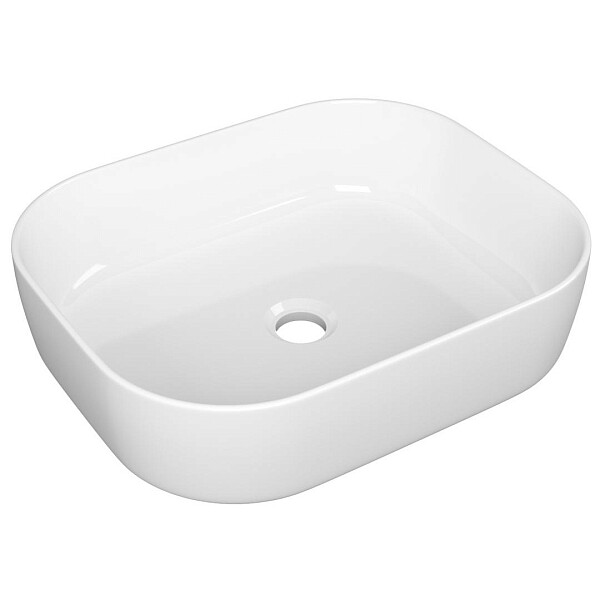 Раковина накладная прямоугольная фарфоровая белая Point "Афина 50" PN43041 - изображение 1