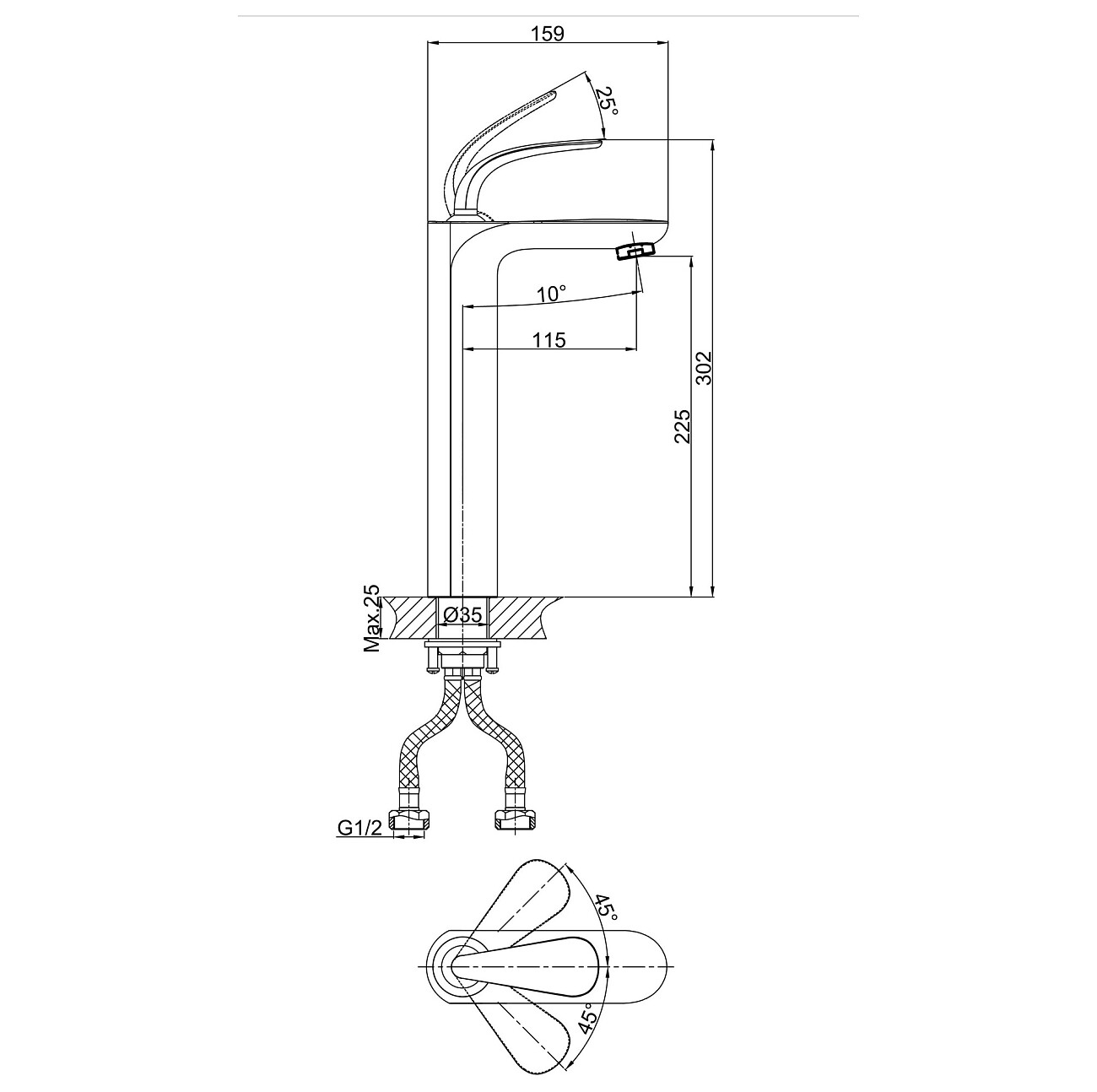 Смеситель для раковины однорычажный хром D&K Venice Gondola DA1022041 - изображение 2