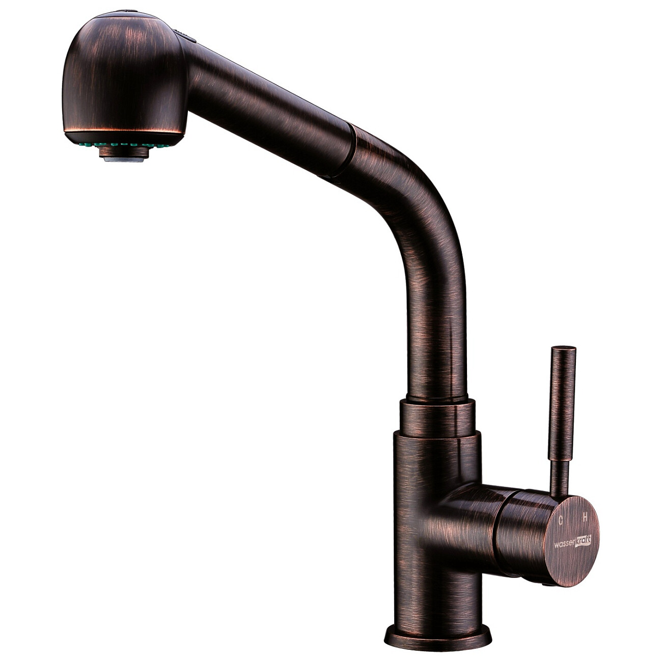 Смеситель для кухни из латуни темная бронза с выдвижной лейкой Wasserkraft A8247 - изображение 3