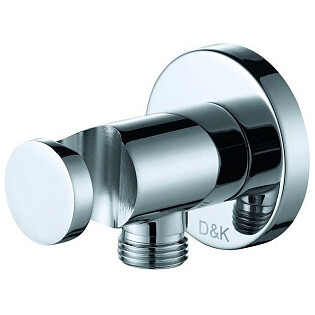 Шланговое подключение круглое с держателем для ручной лейки хром D&K DC1004813