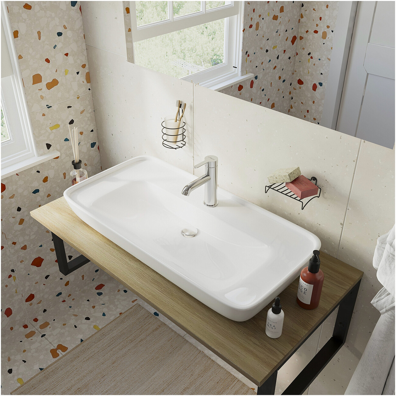 Раковина-чаша накладная фаянсовая 81 см белая Diwo "Углич" 0117 - изображение 3