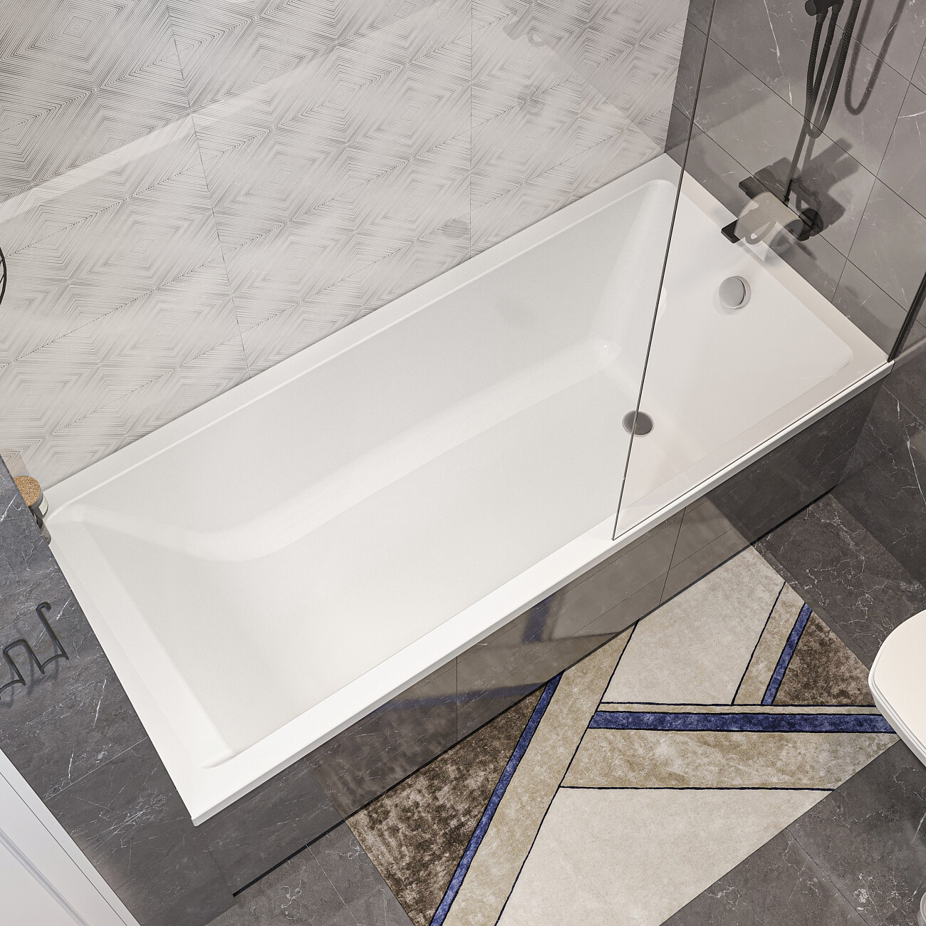 Ванна акриловая с каркасом и экраном 180х80 см белая Stworki "Карлстад" HWKAA-180-080W-A - изображение 6