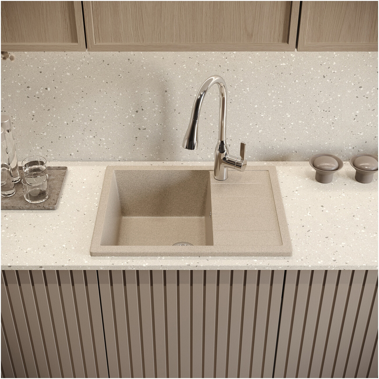 Мойка кухонная песочная Domaci "Болонья" М-151-004 - изображение 7